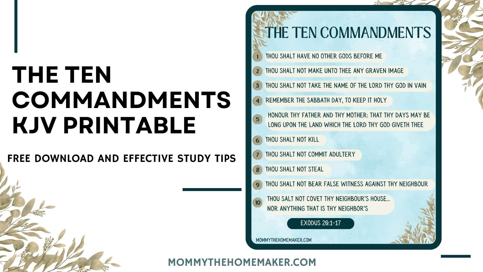 Printable Ten Commandments Worksheet Pdf