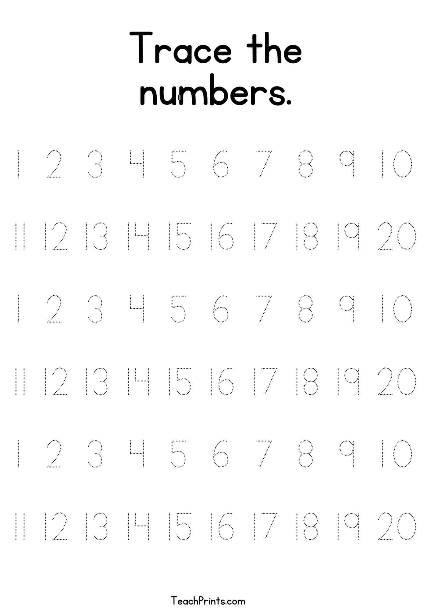 Printable Number 1 Worksheets