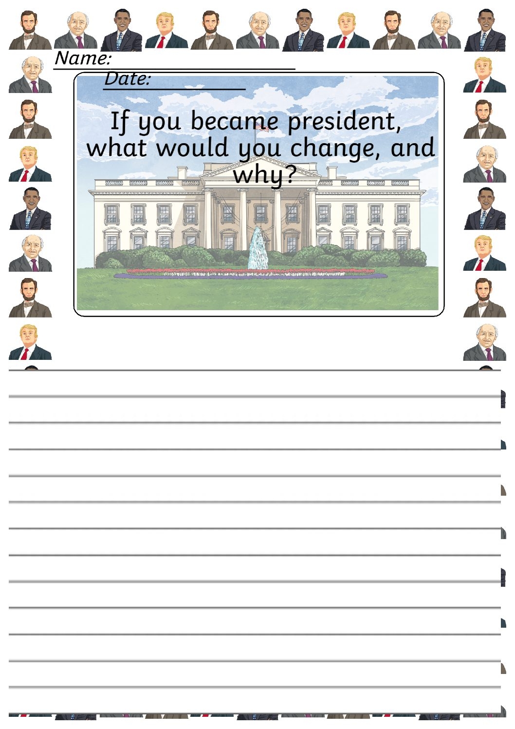 Free Printable U.S. Presidents Worksheets Pdf