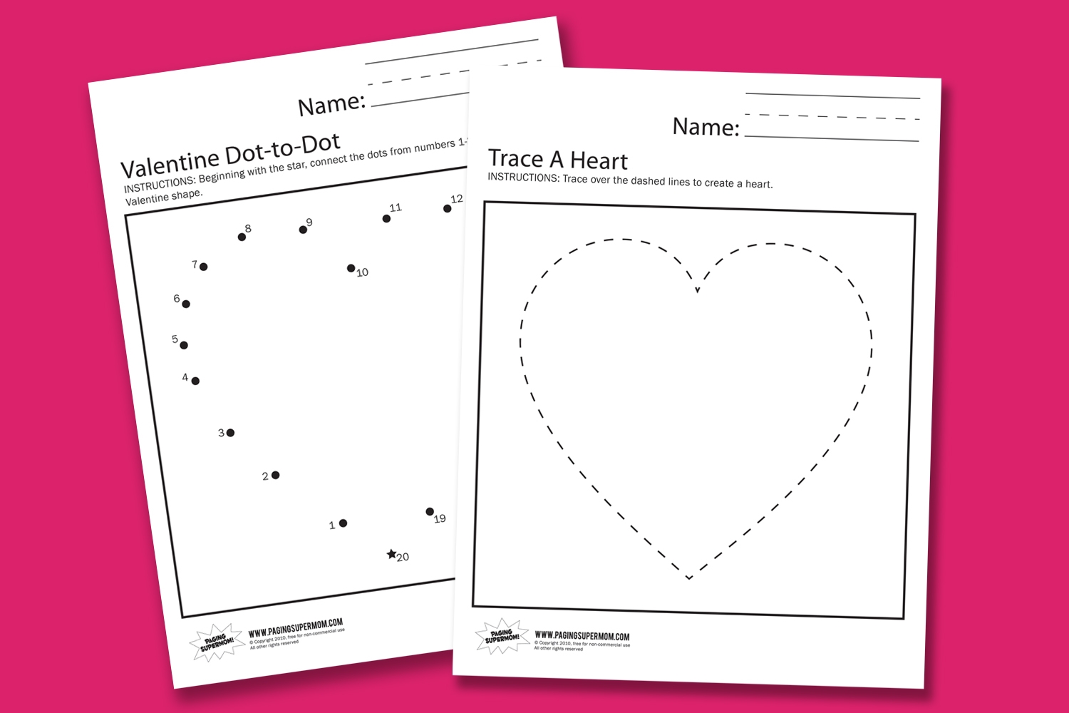 Valentine Worksheets Paging Supermom