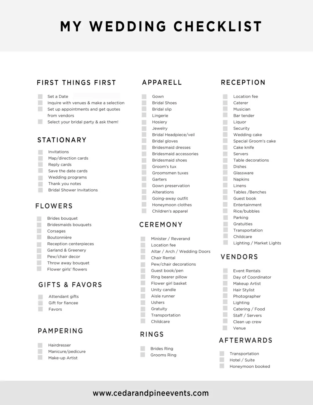 Wedding Planning Worksheets Resources Cedar And Pine Events Wedding Planning Worksheets Resources Cedar And Pine Events