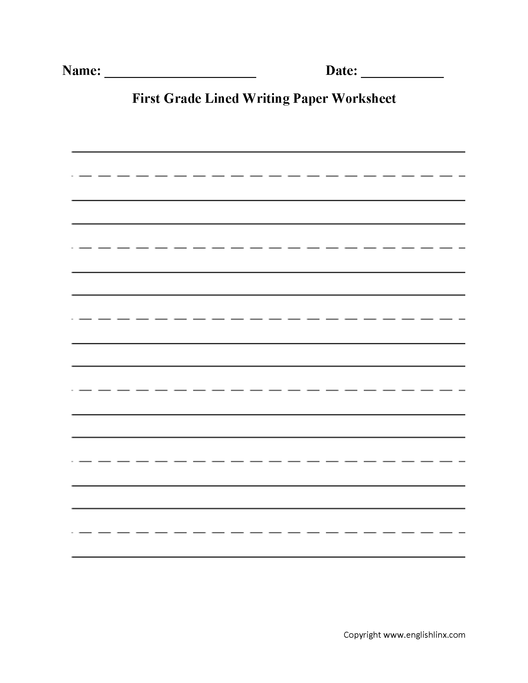 First Grade Writing Worksheets Free Printable