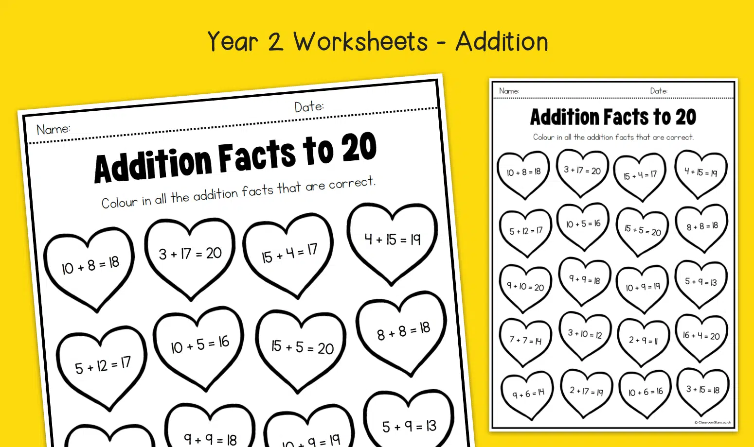 Year 2 Addition Facts To 20 Activity Worksheets KS1 Addition Primary Maths